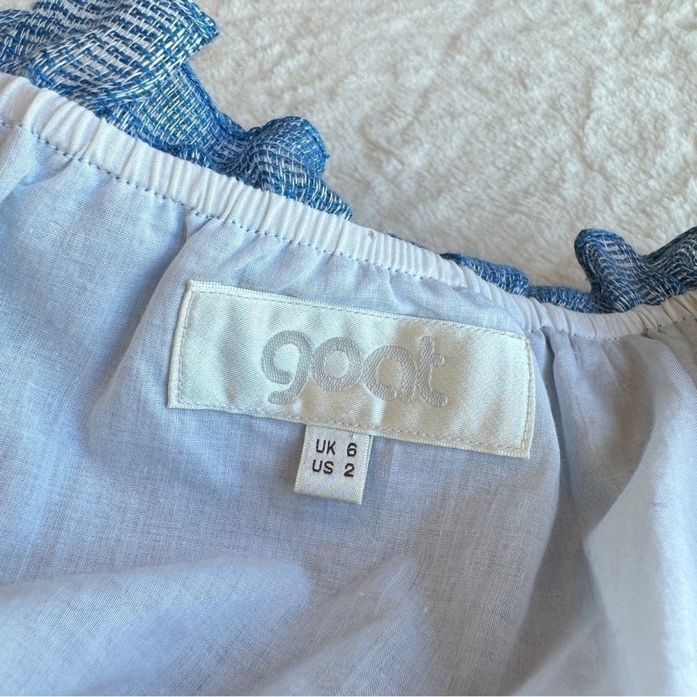 💥SALE💥 Goat NWOT Renoir Linen Cotton Blue Neck Long Sleeve Top Shirt XS (2) - Picture 11 of 12